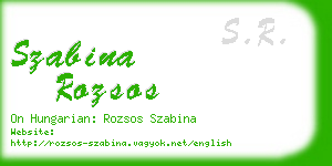 szabina rozsos business card